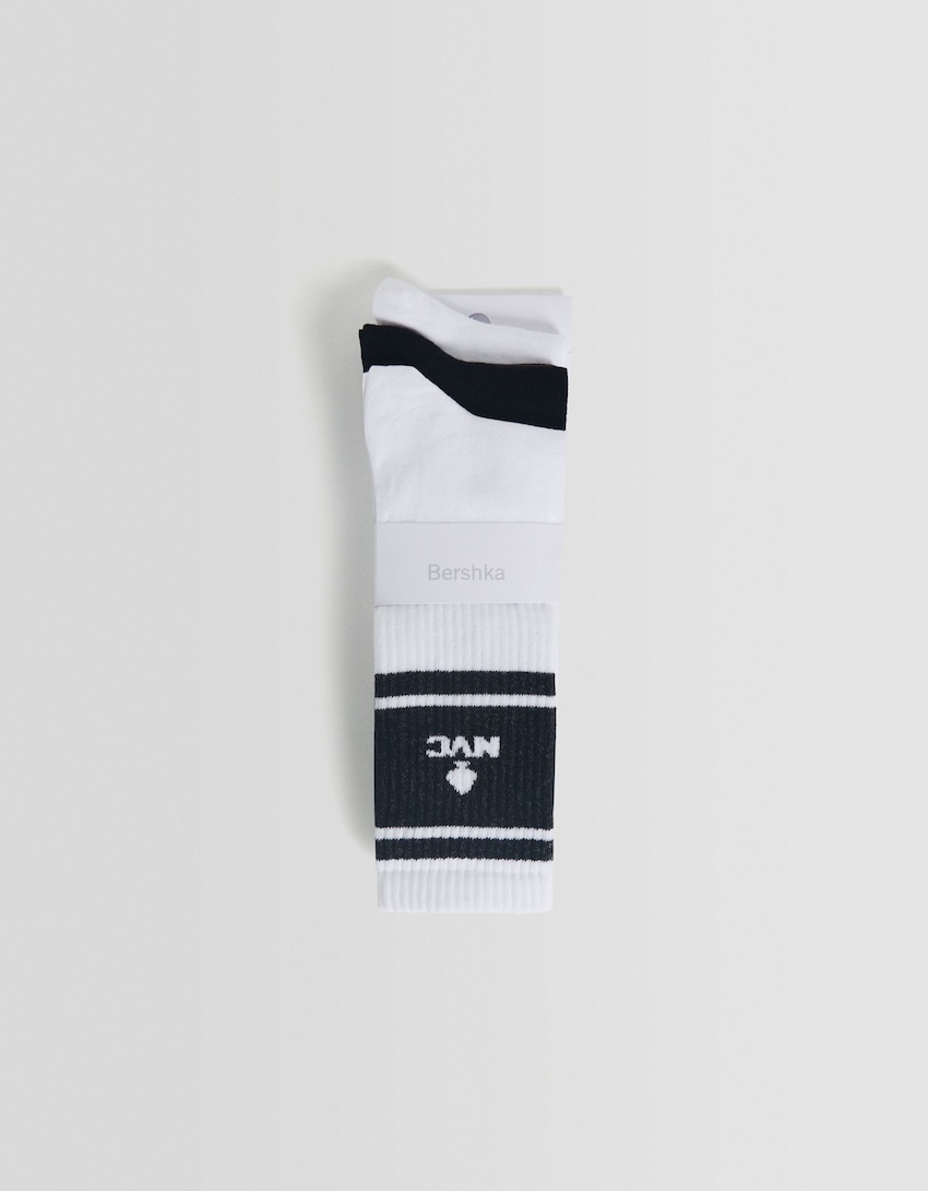 Pack 3 calcetines print-Blanco-4