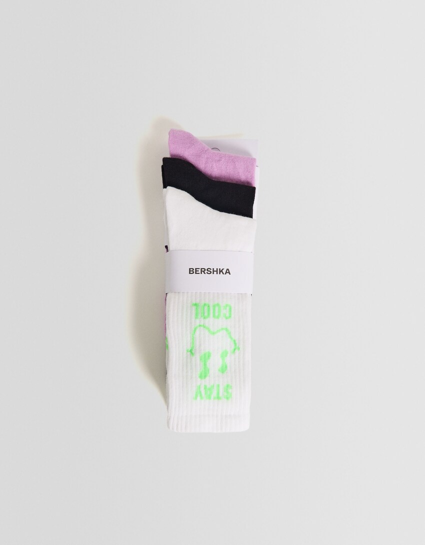 Pack 3 calcetines print-Morado-4