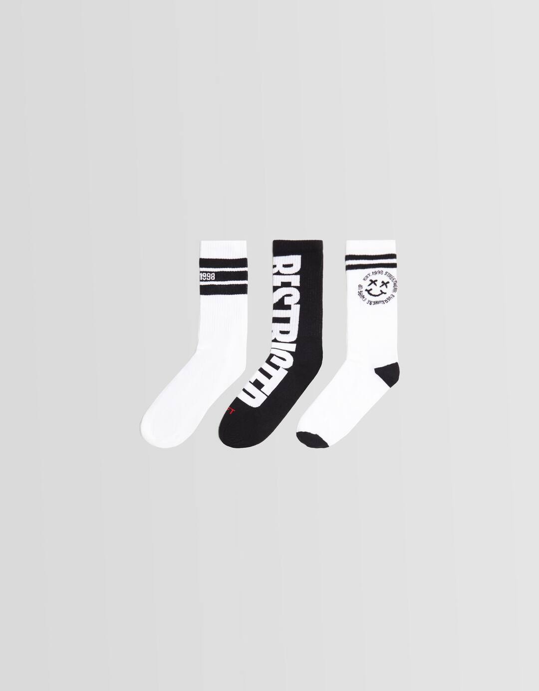 Set of 3 print socks