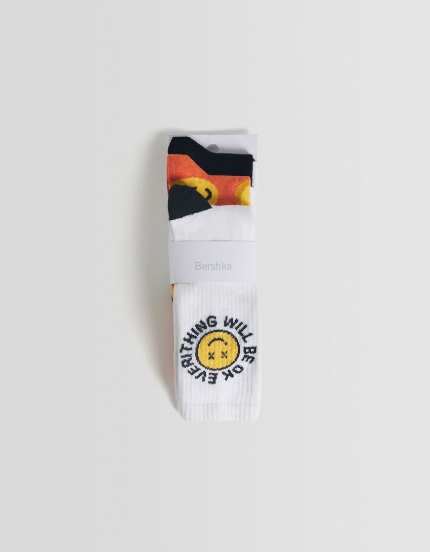 Pack 3 calcetines print-Amarillo-4