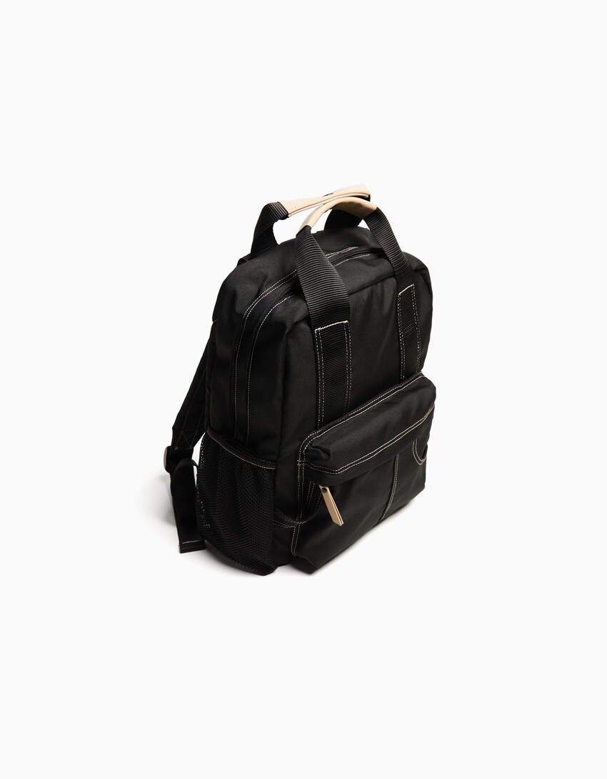 Płócienny plecak-Czarny-4