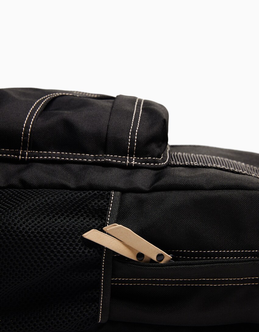 Płócienny plecak-Czarny-2