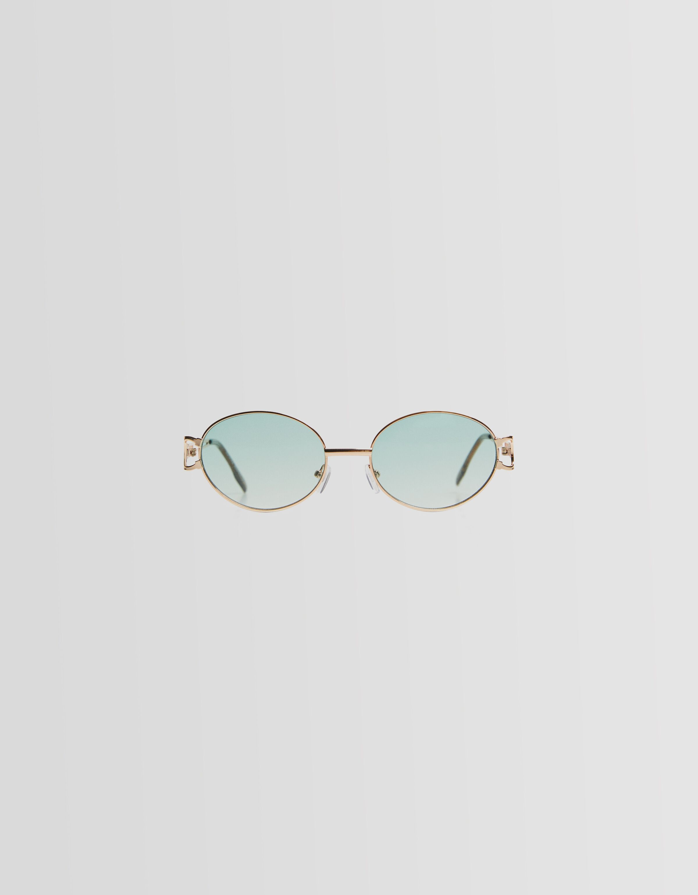 Gafas sol ovaladas met licas Accesorios Hombre Bershka