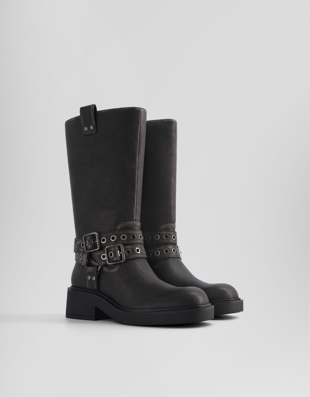 Botas moteras mujer negras best sale