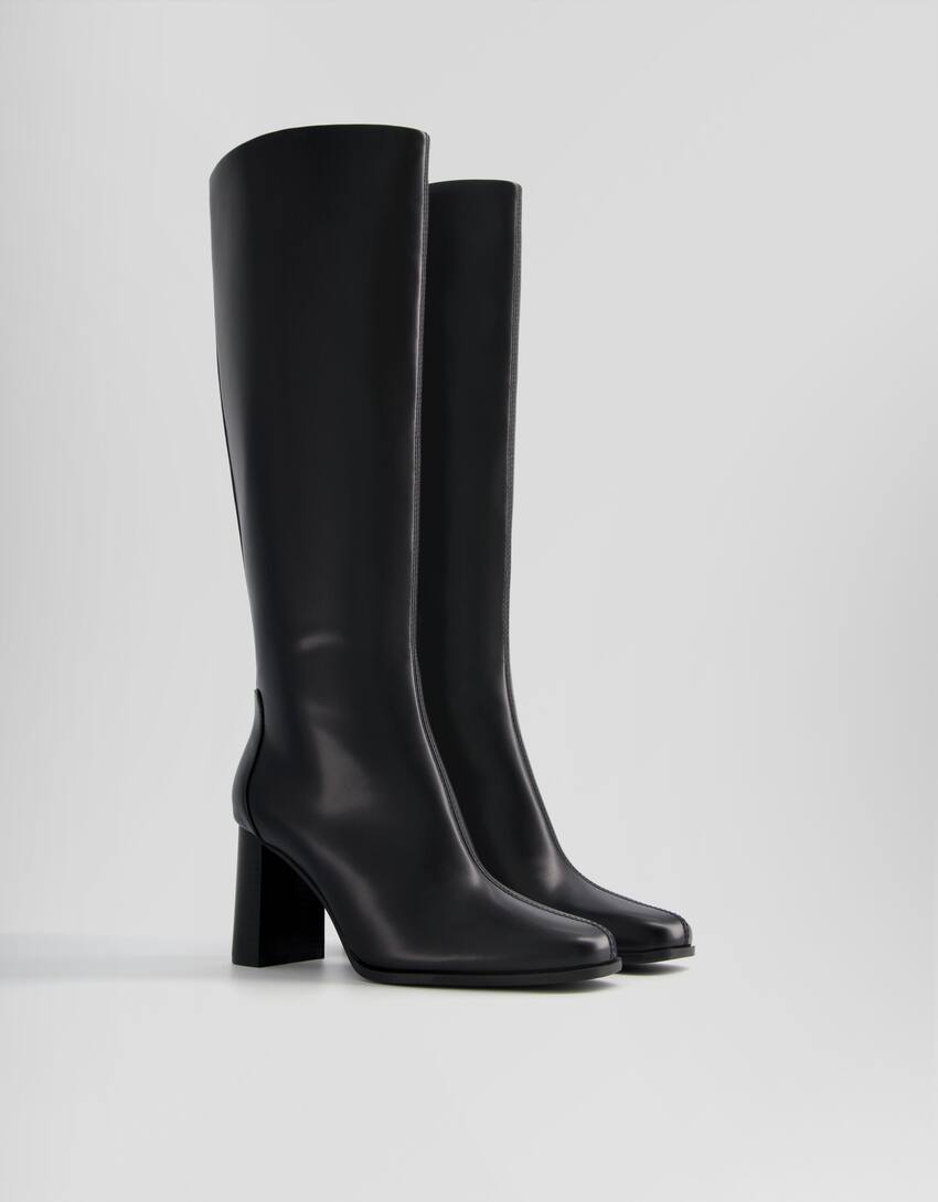 Wide heel zip boots - BSK Teen | Bershka