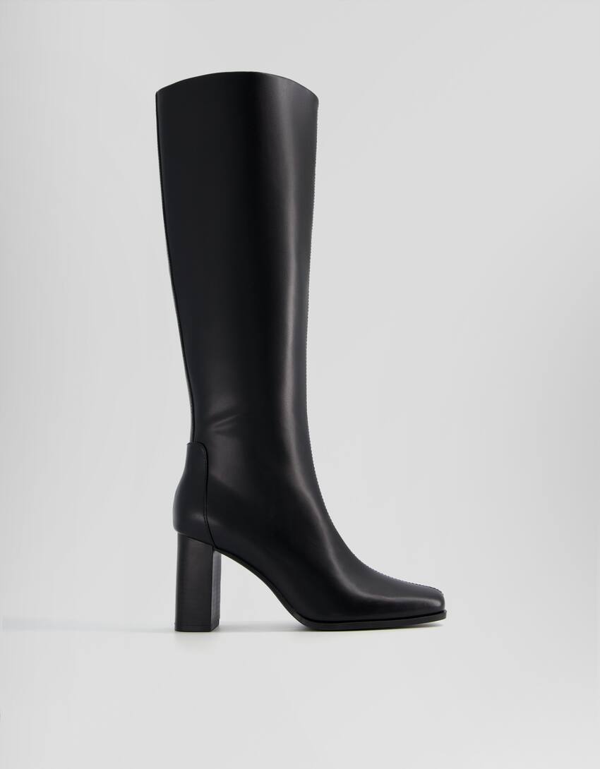 Wide heel zip boots - Women | Bershka