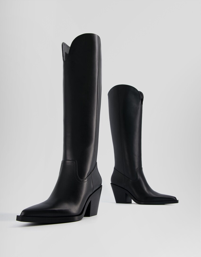 Absatzstiefel im Cowboylook-Schwarz-3