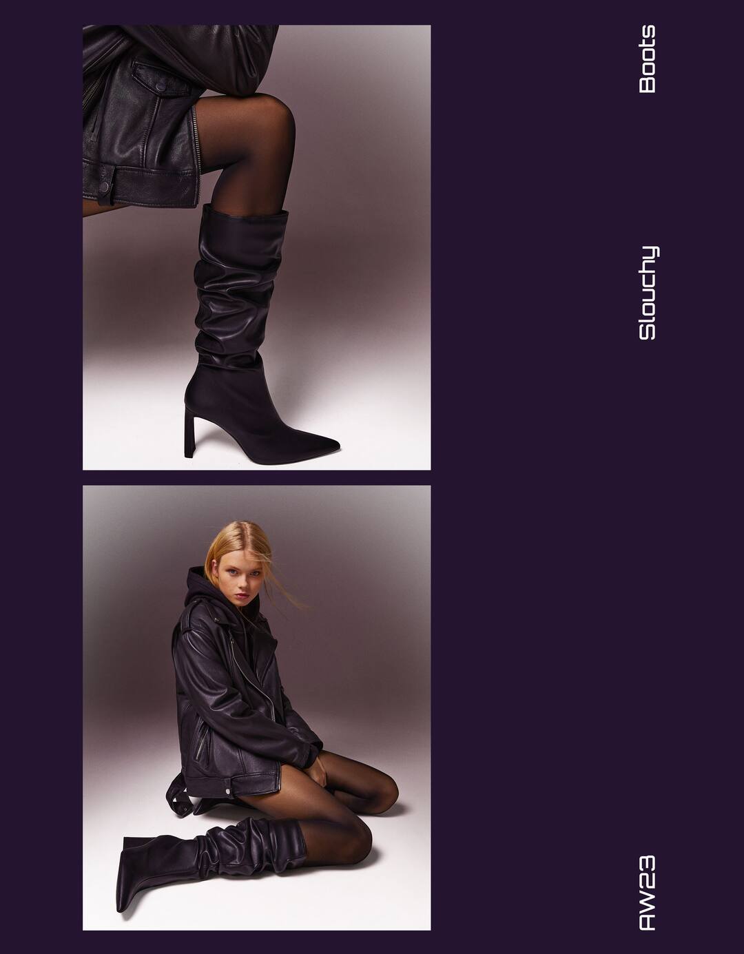 Slouchy high-heel boots