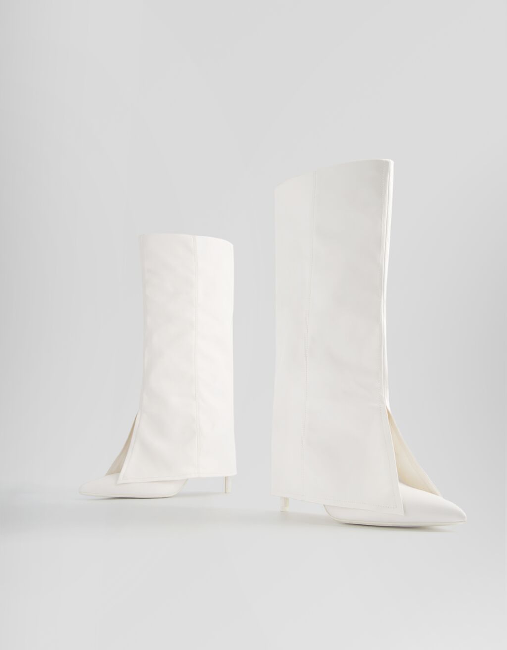 Botas tacão calças-Branco-2