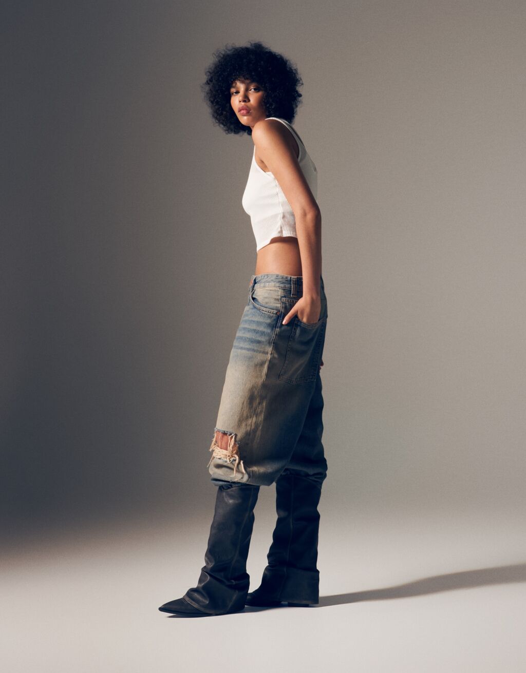 Fold over cowboy boots Boots and Ankle Boots Women Bershka