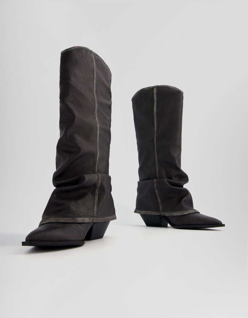 Fold-over cowboy boots - BSK Teen | Bershka