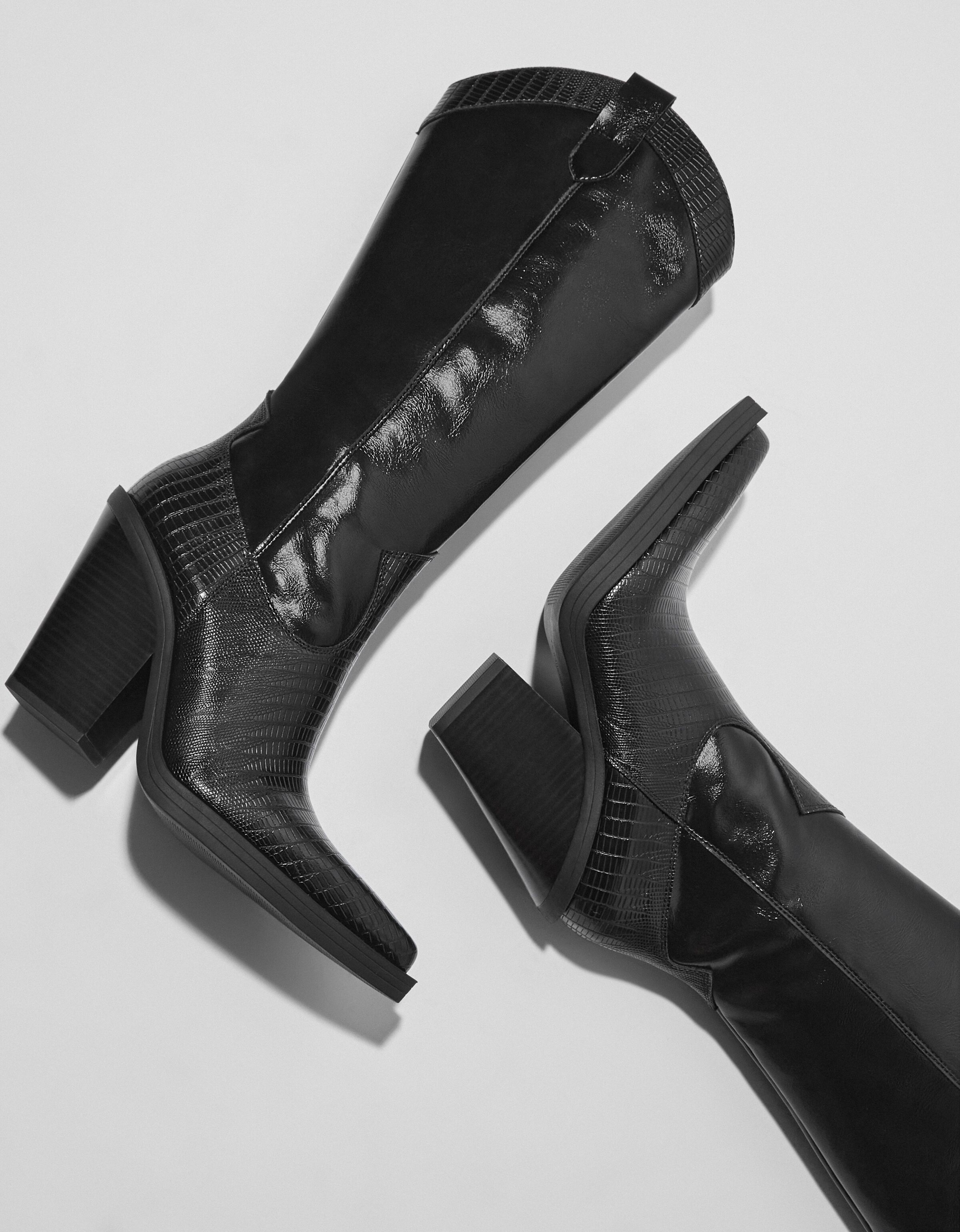 Heeled cowboy boots Women Bershka