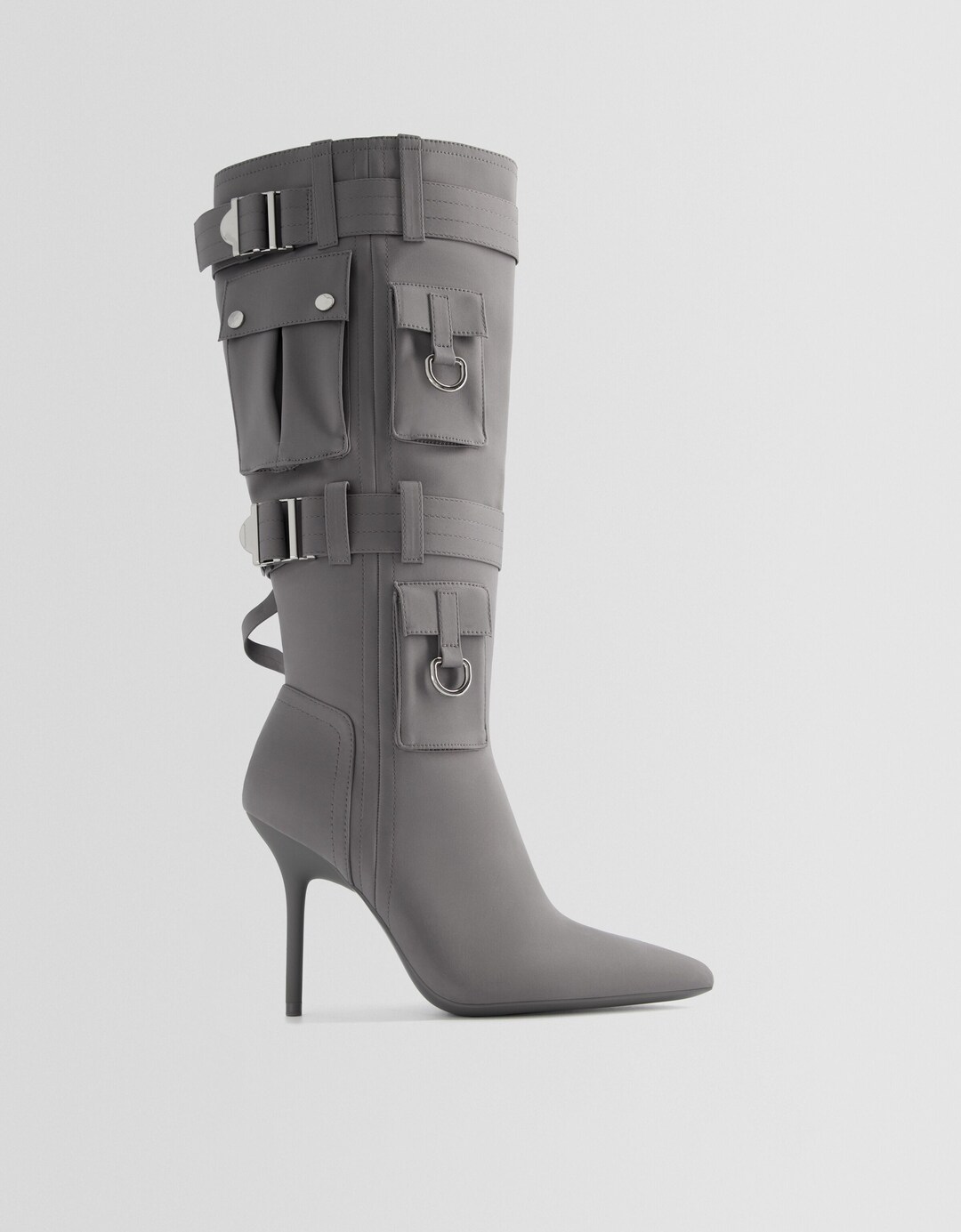 Laarzen met stilettohak en metallic detail vakjes