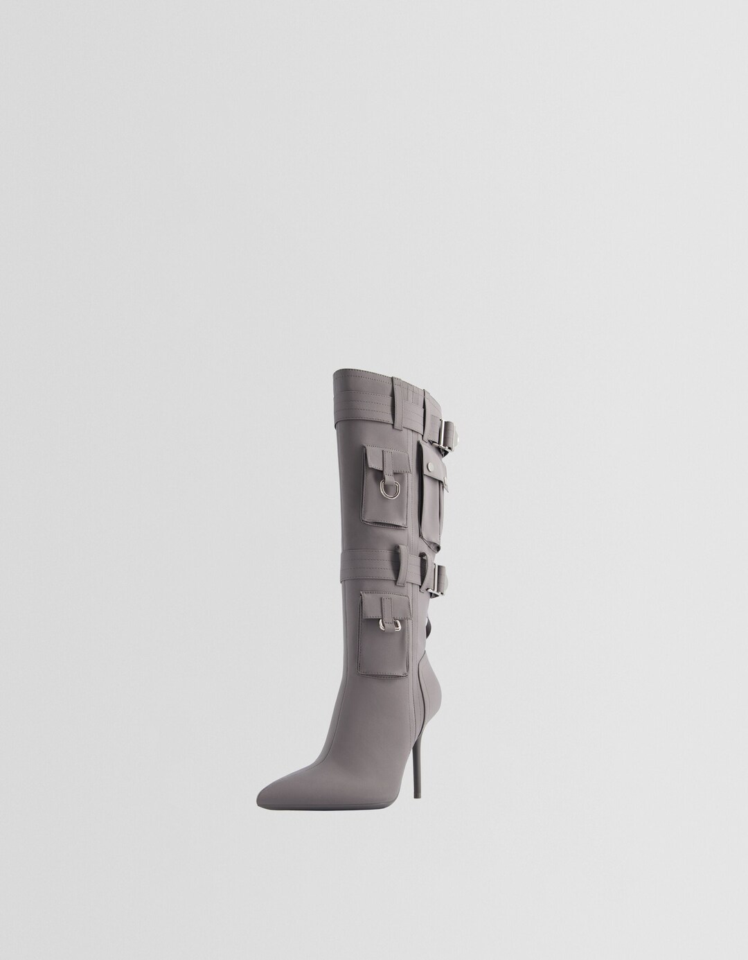 Laarzen met stilettohak en metallic detail vakjes