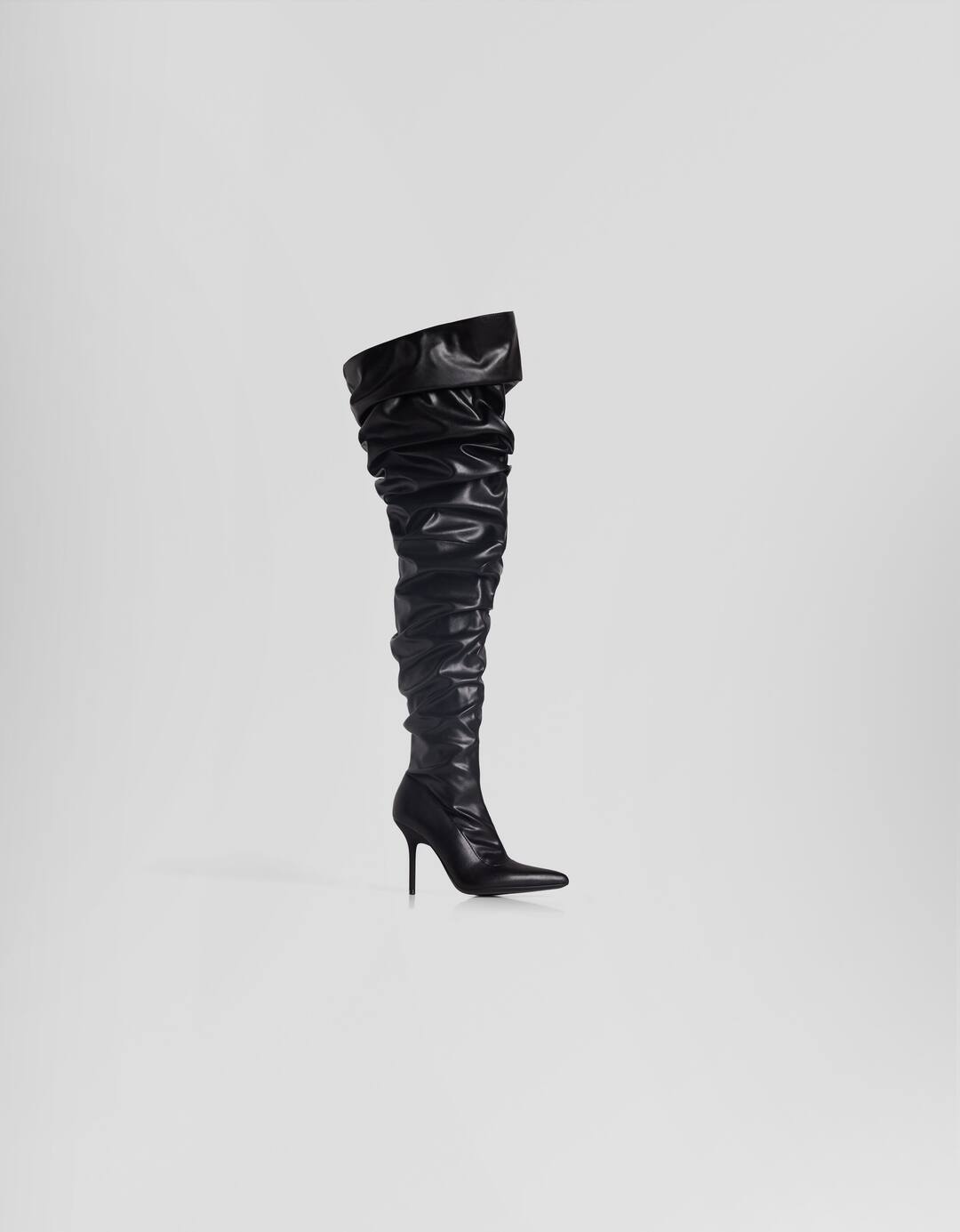 Generation Bershka slouchy over-the-knee boots with stiletto heels