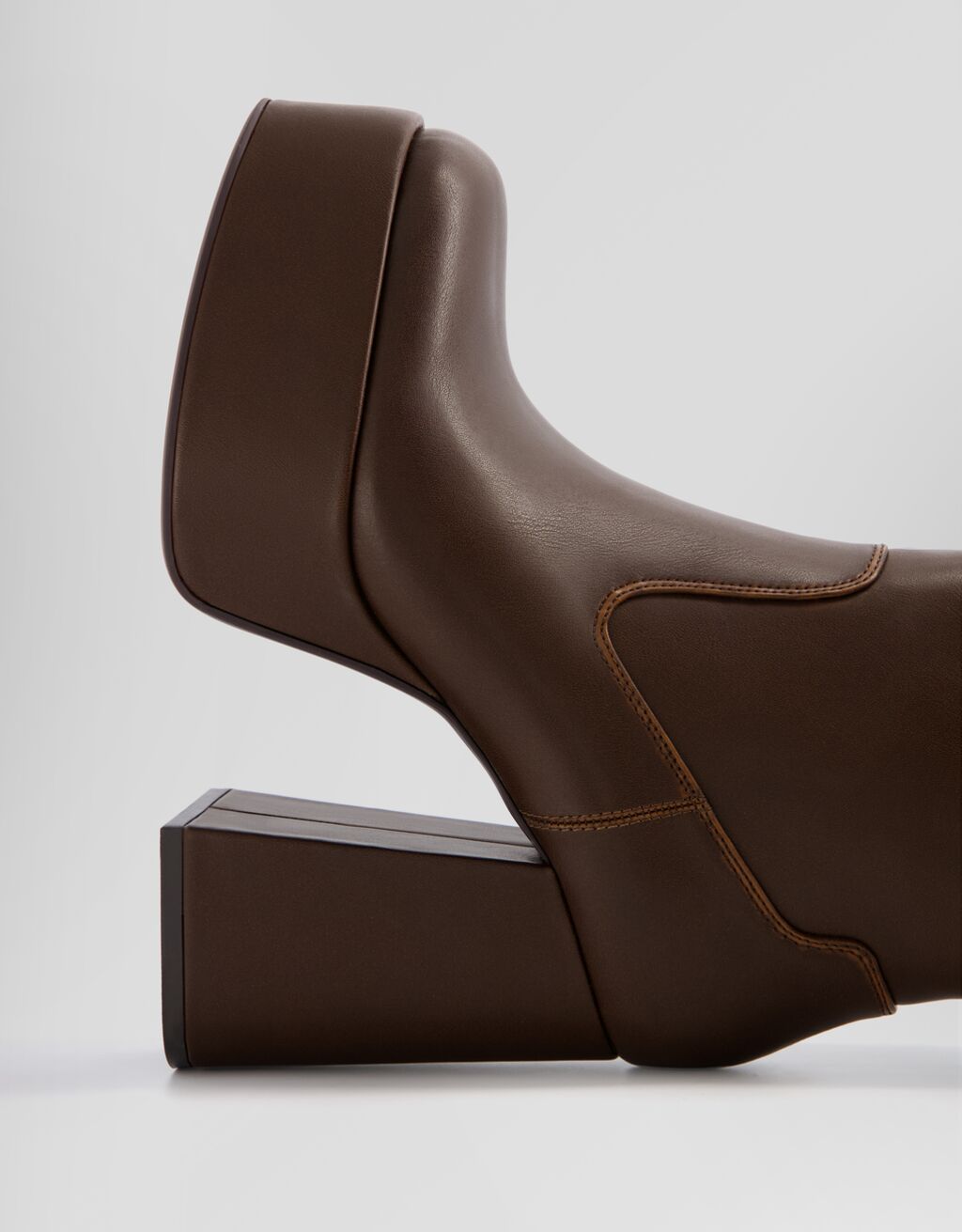 High-heel platform ankle boots-Brown-2