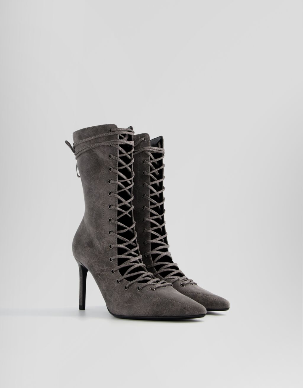 Bershka lace up heeled boot top
