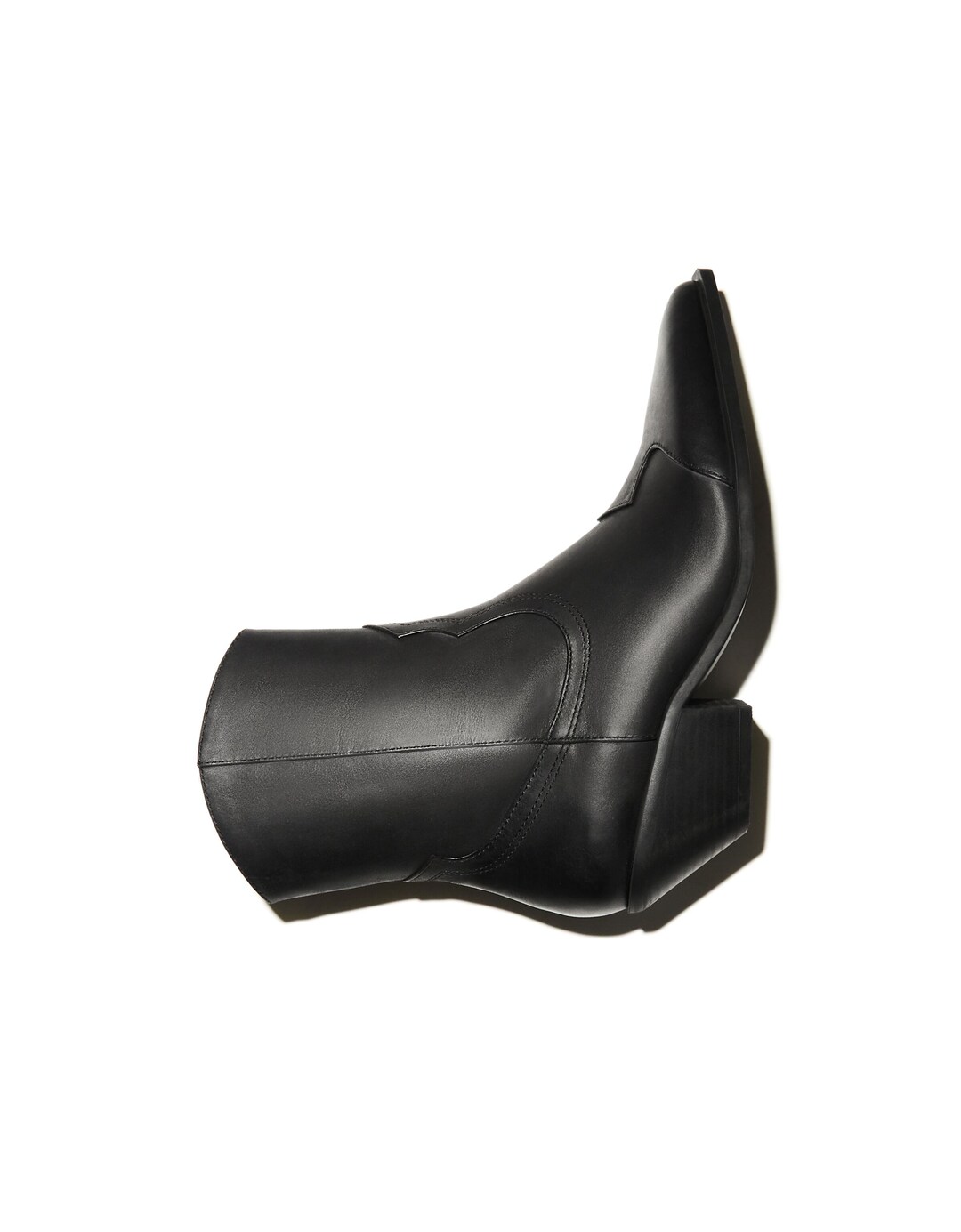 Stivaletti in pelle con tacco cowboy