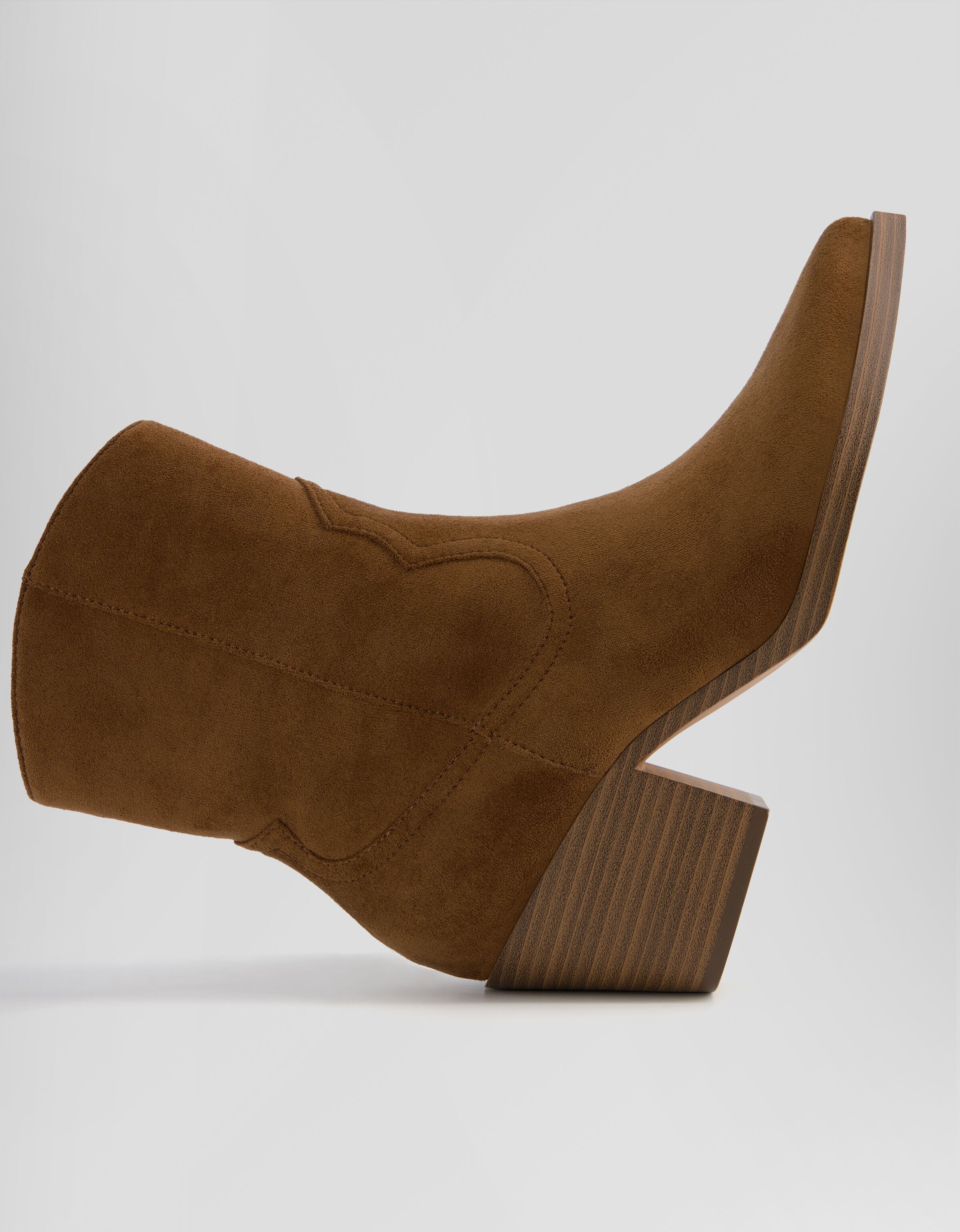 Fabric high heel cowboy boots with zip Women Bershka
