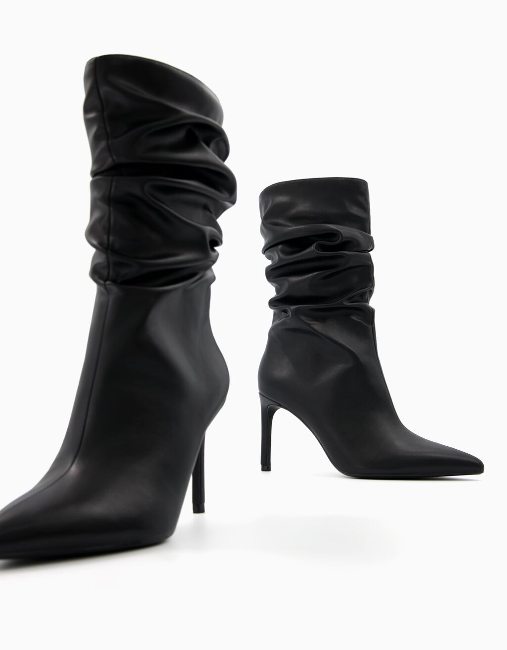Absatzstiefeletten im Slouchy-Fit-Schwarz-5