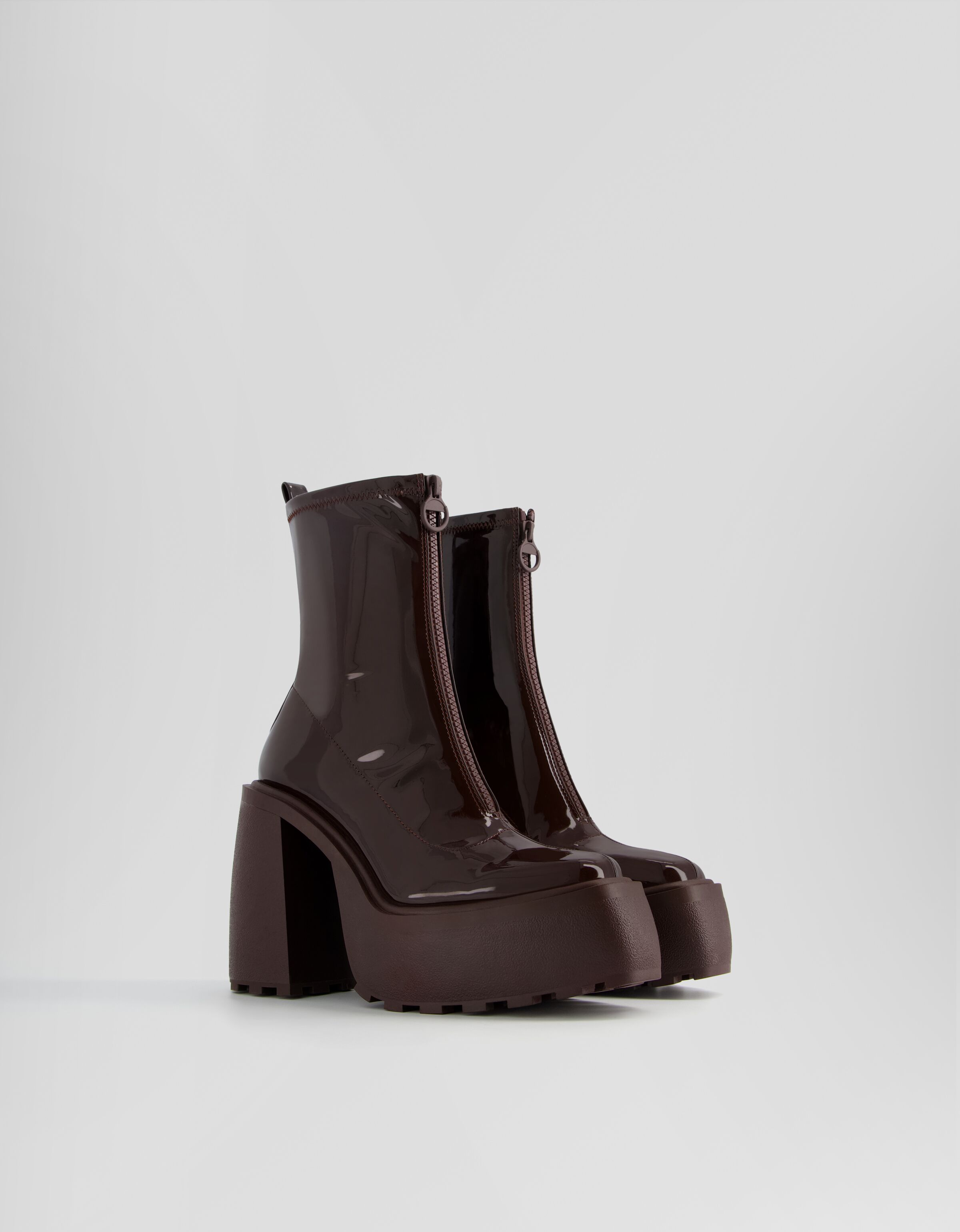 Bershka cheap patent boots