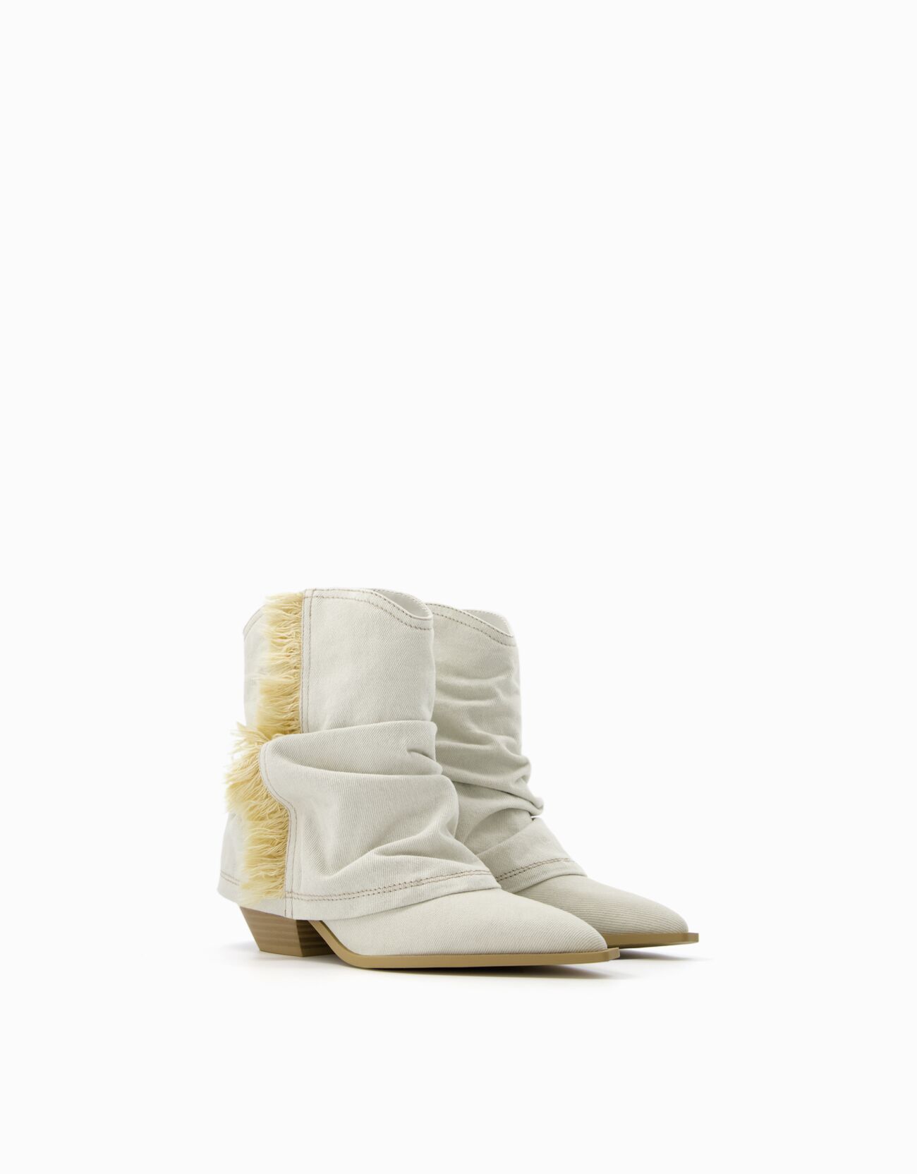 Fringed Cowboy Ankle Boots
