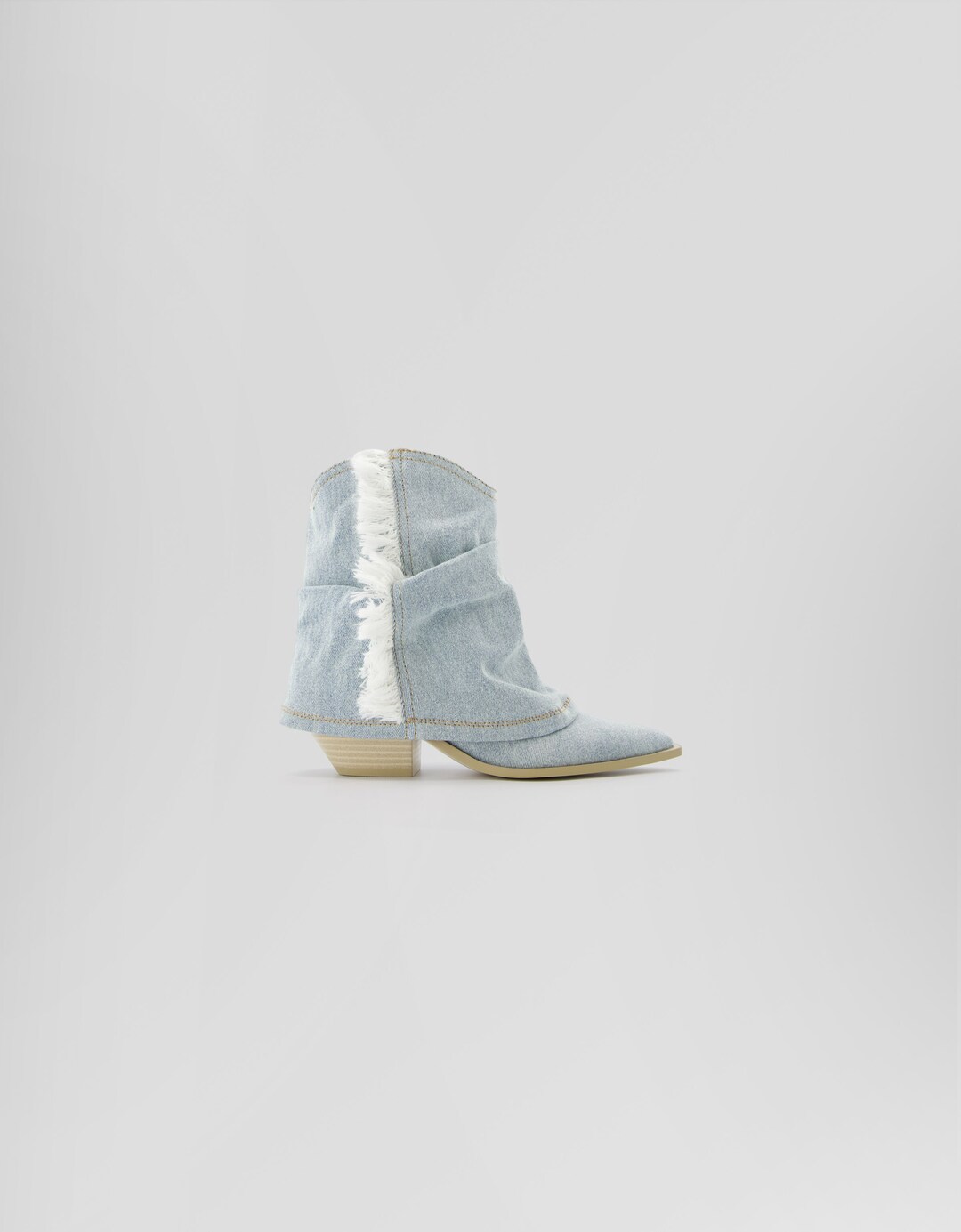 Botines cowboy denim flecos