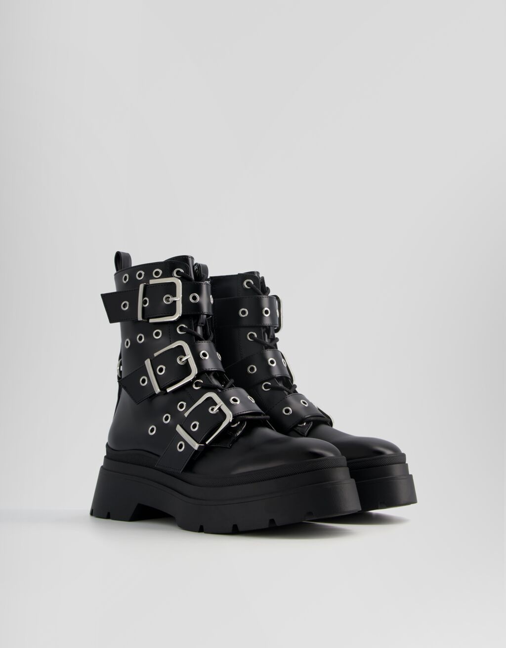 Booties with buckles and straps hotsell
