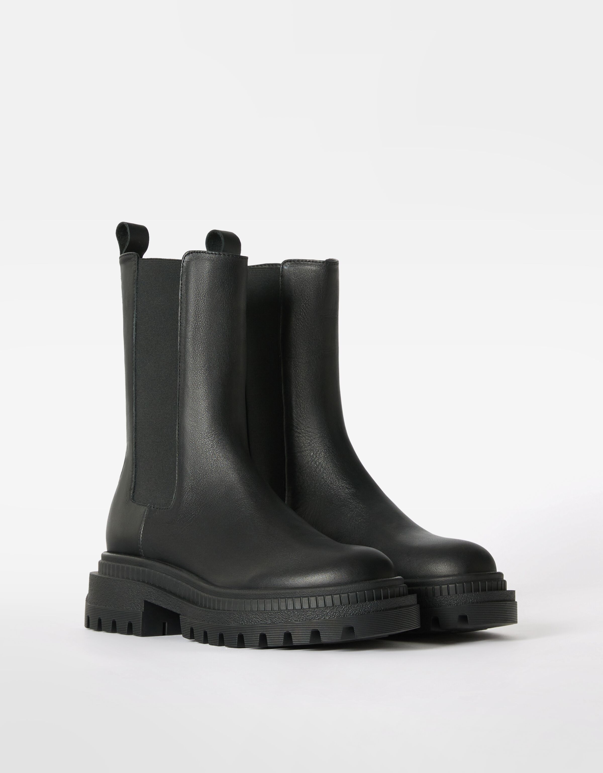 Botines planos con el sticos PIEL Zapatos BSK Teen Bershka