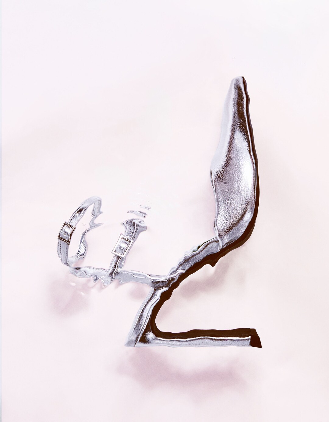Scarpe con tacco slingback metallizzate