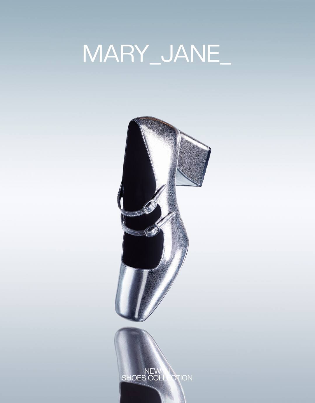 Sapato tacão largo tipo Mary Jane