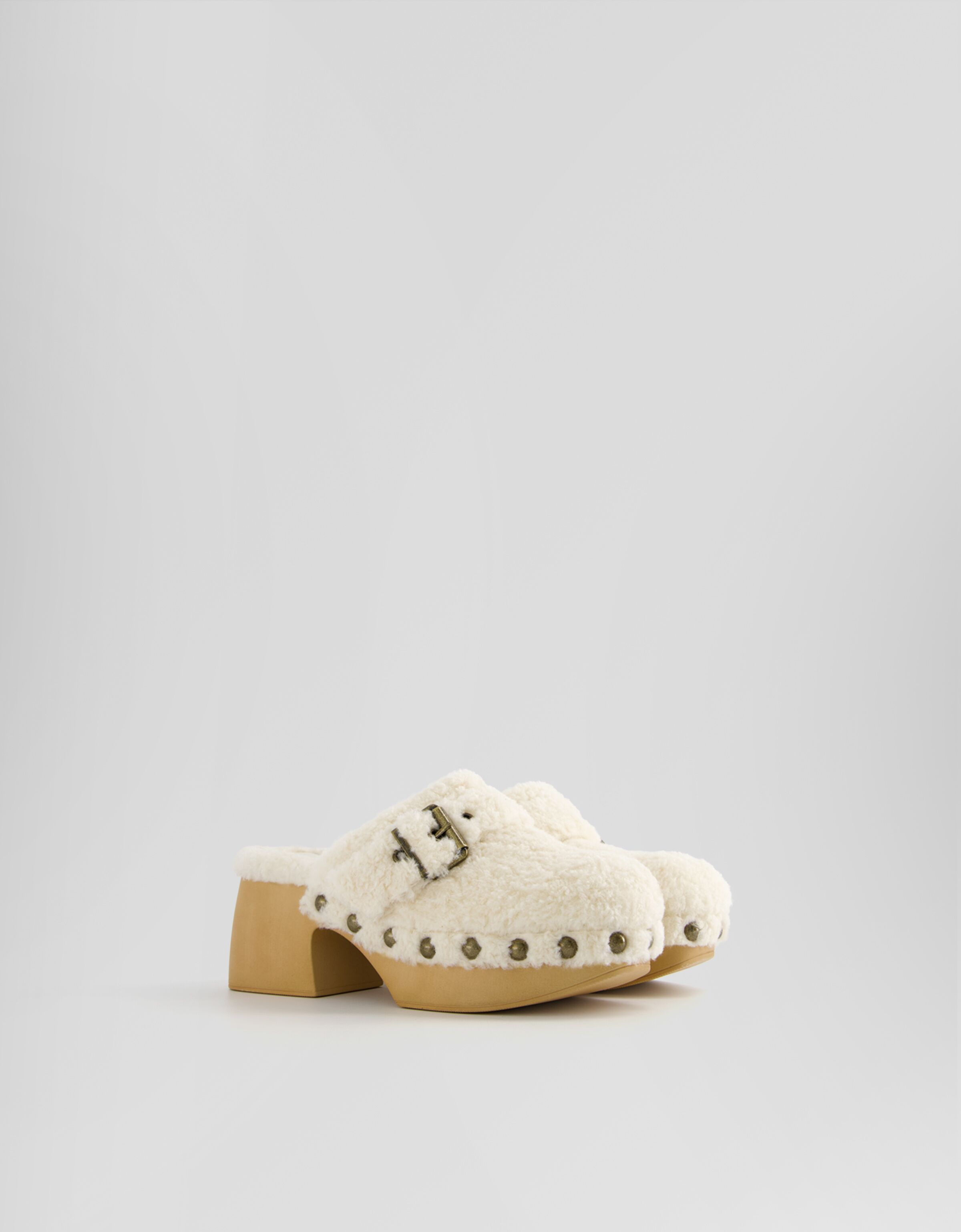 Faux shop fur clogs