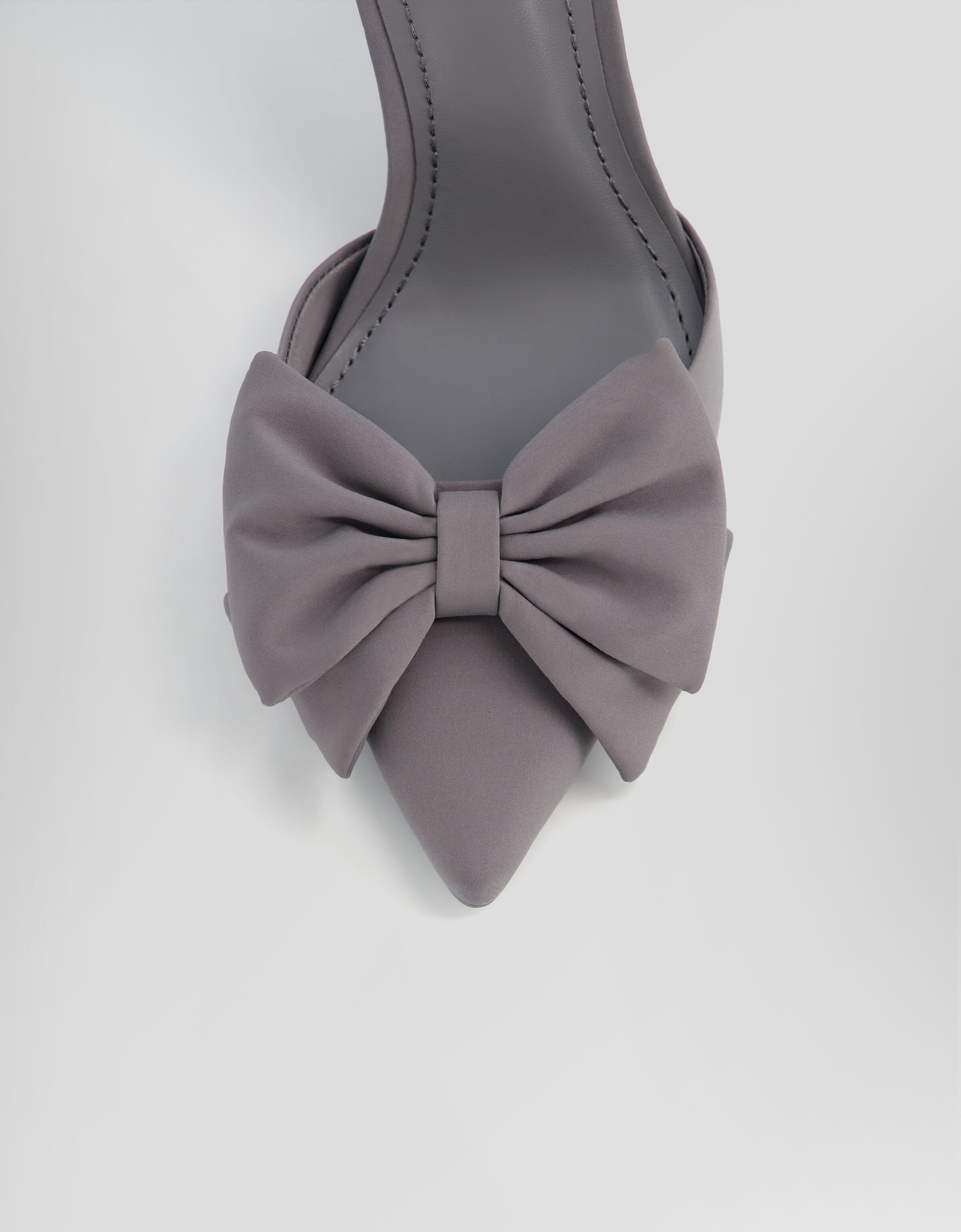 Grey bow store heels
