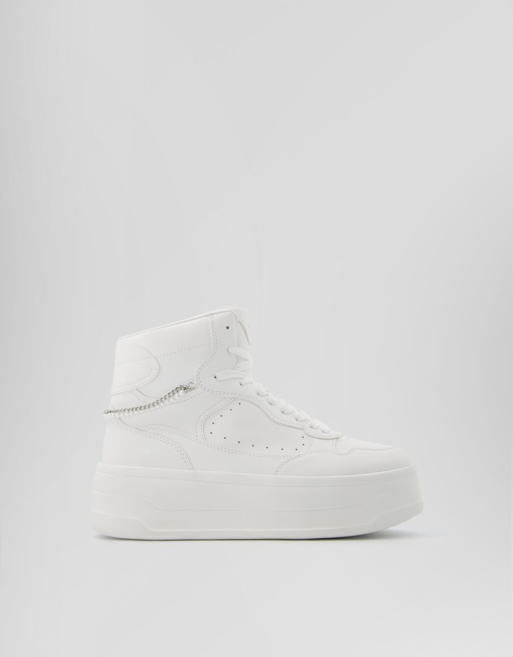 Hohe Sneaker mit Ketten-Detail-Weiss-5