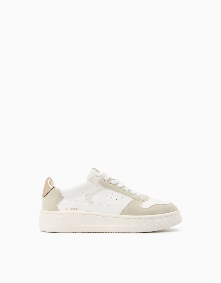 Kombinierte Sneaker mit Metallic-Details-Rosa-6
