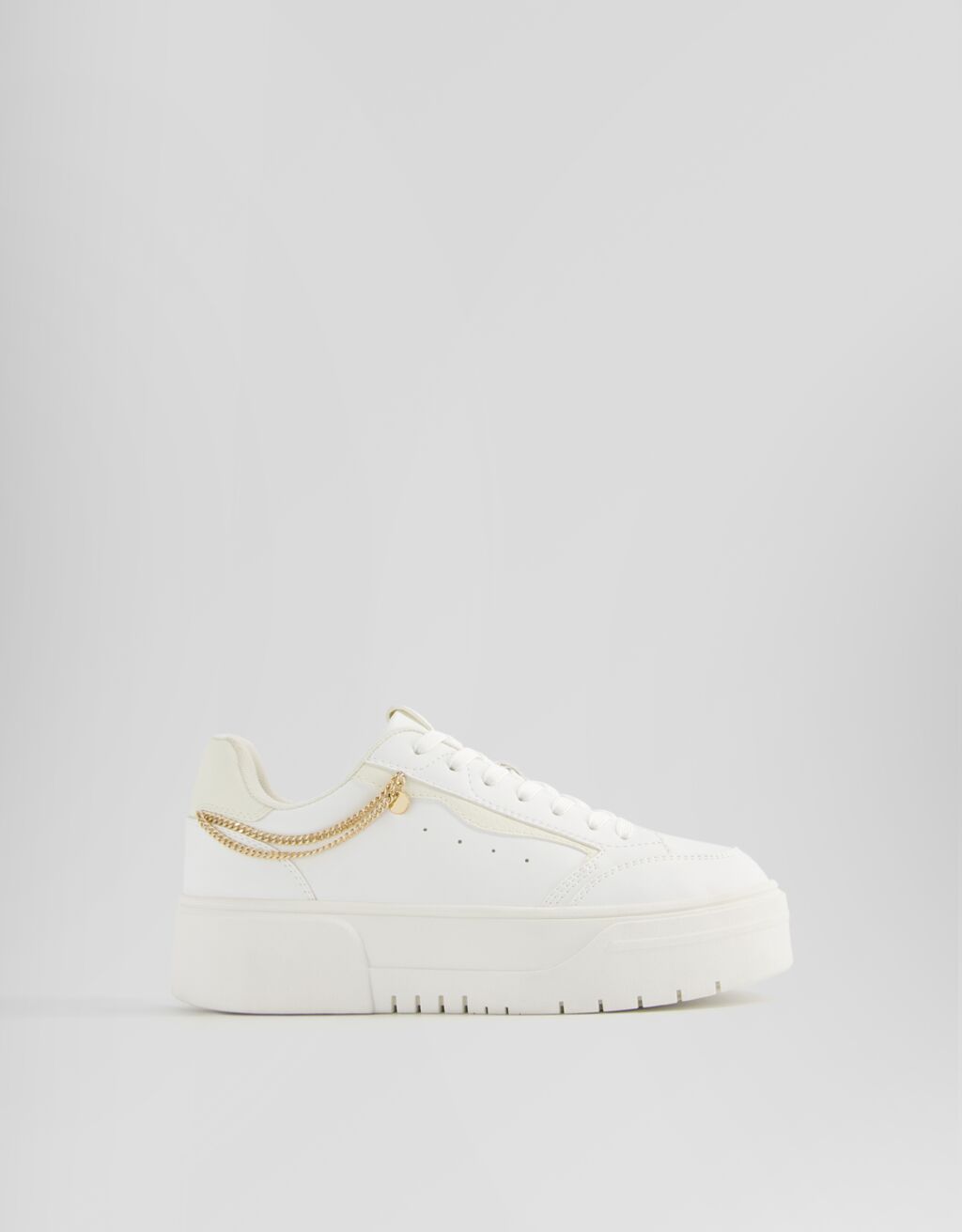 Platform trainers with chain detail-WHITE-5