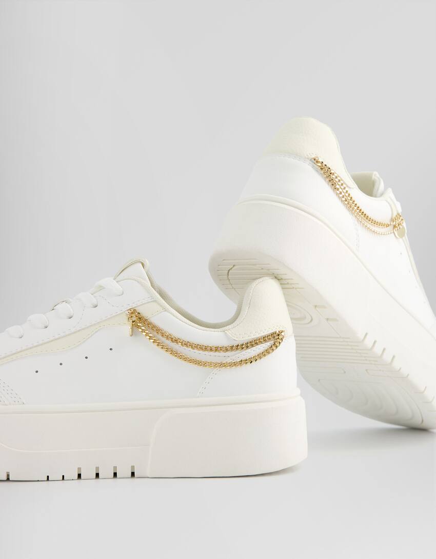 Platform trainers with chain detail-WHITE-2