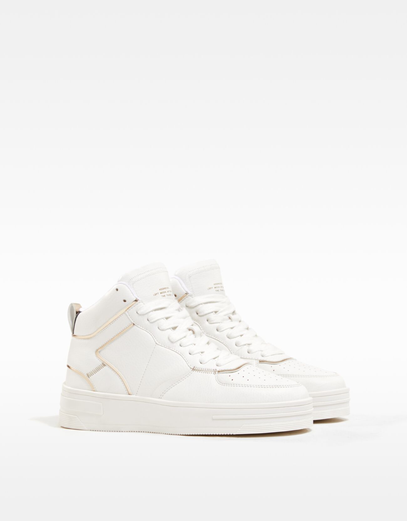 High top trainers with metallic details Shoes Women Bershka