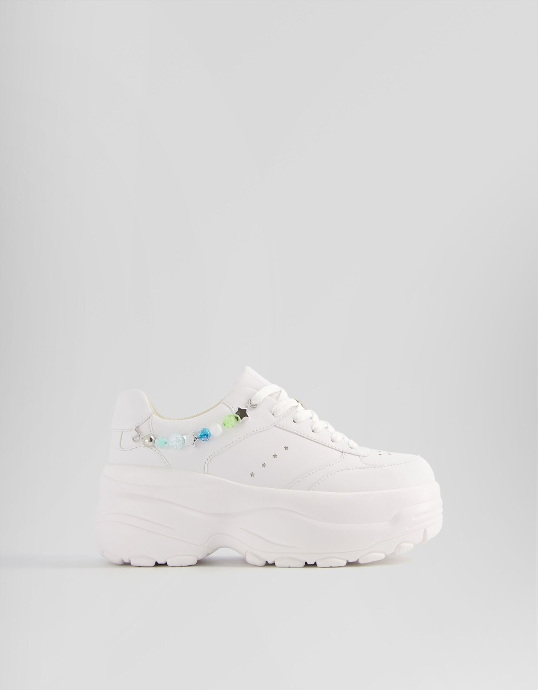 Chunky sole trainers with beaded chain