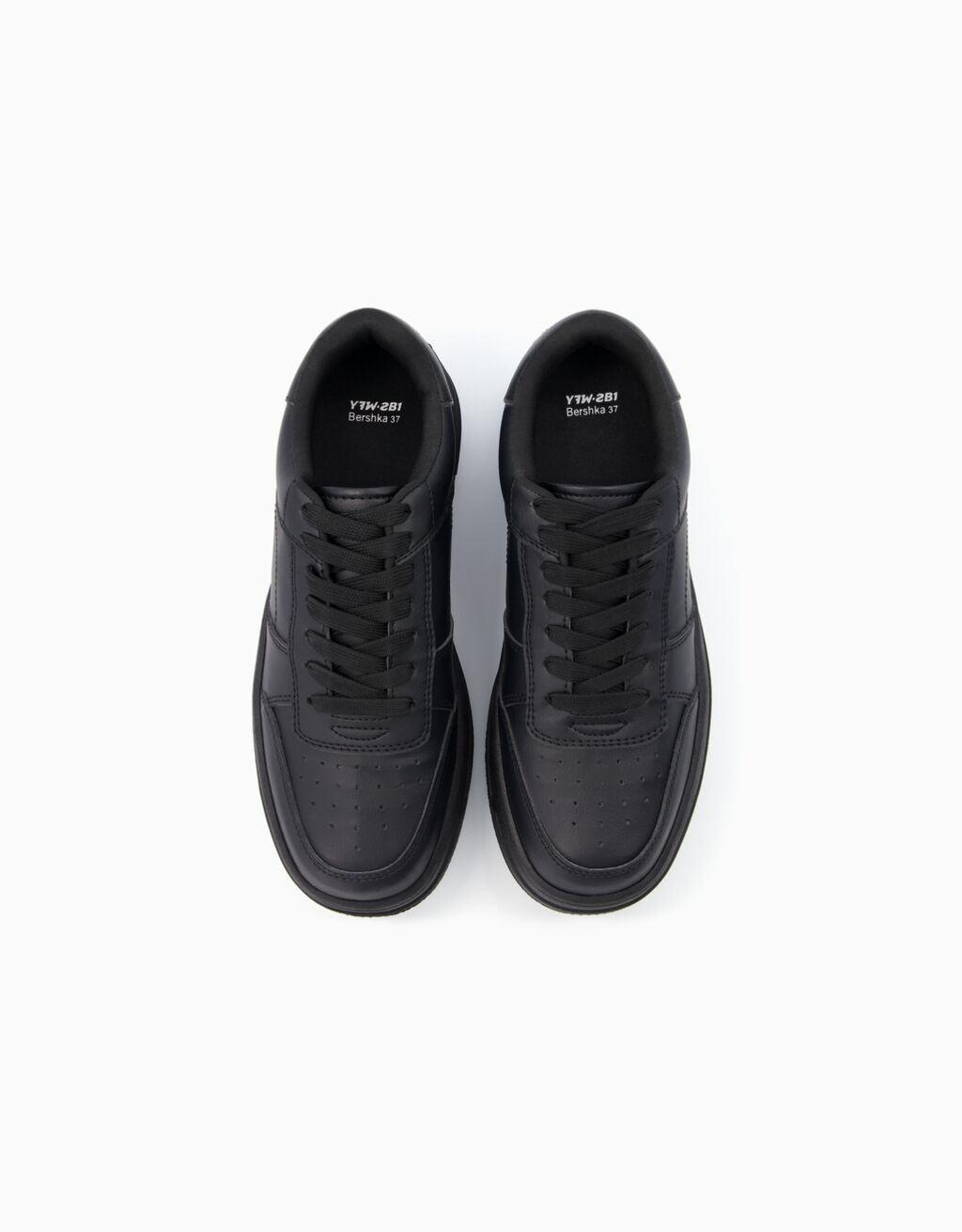 Unifarbene Plateau-Sneaker-Schwarz-4