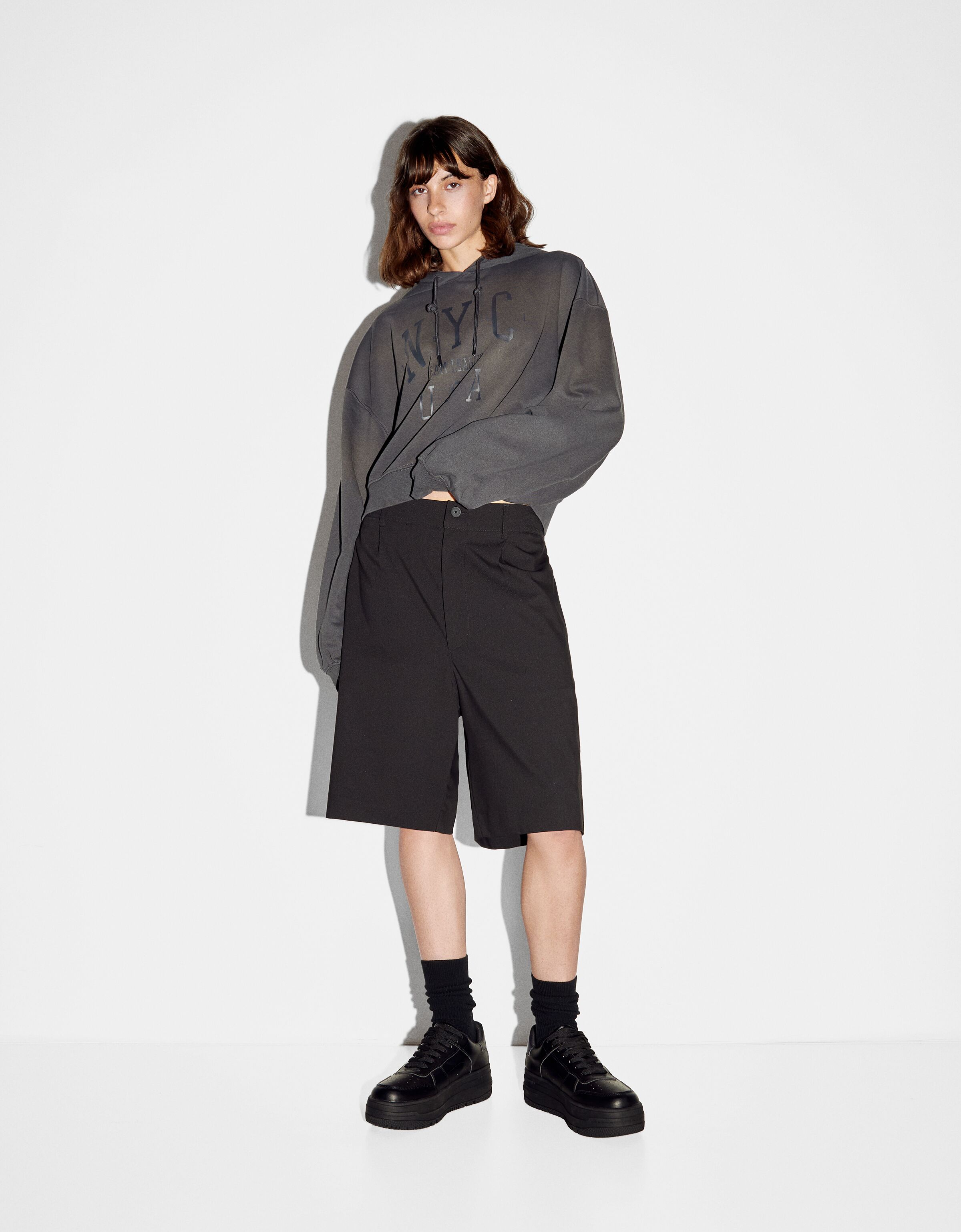 Bershka monochrome hot sale platform trainers