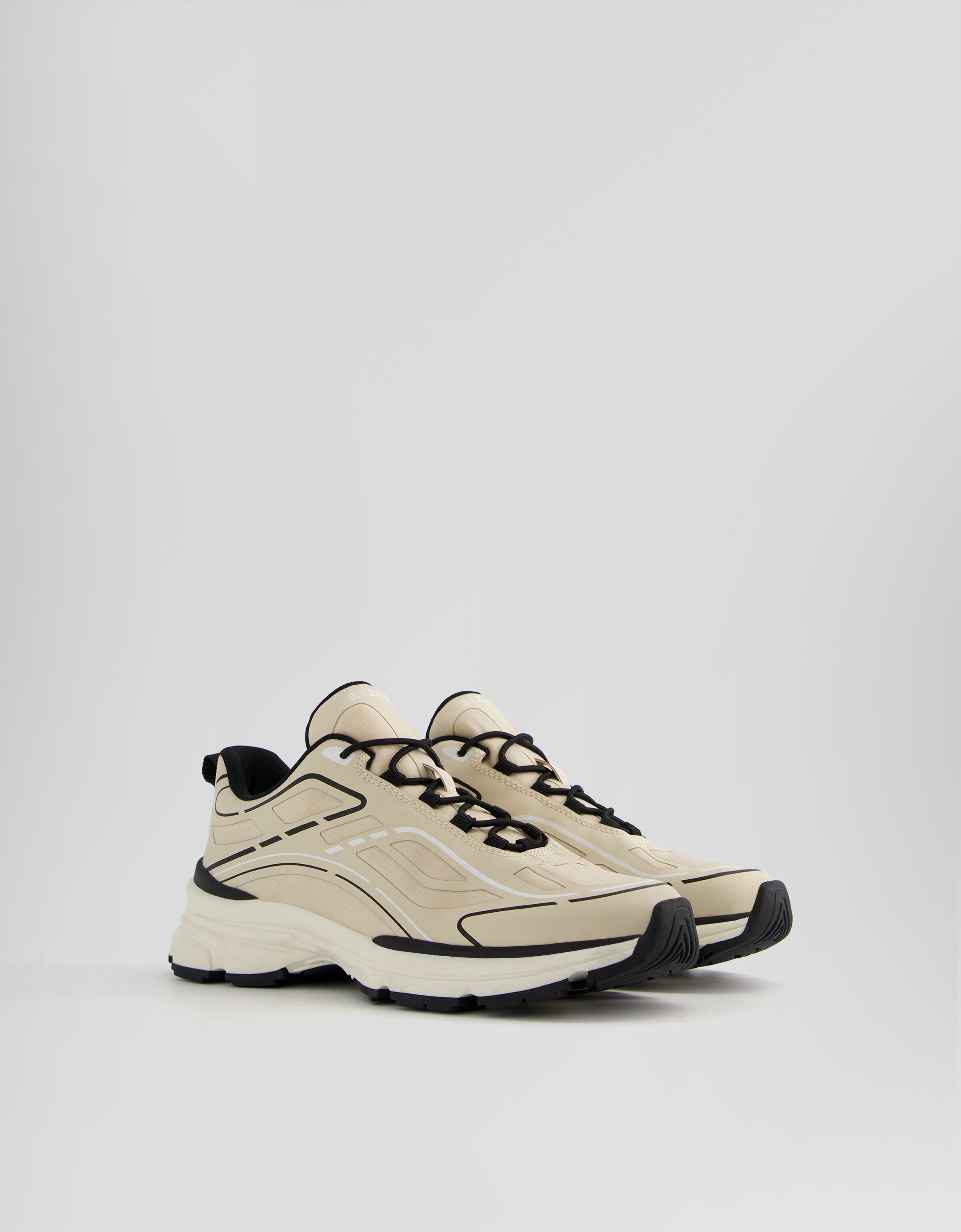 Sneakers with thermo sealed pieces and hiking pull tabs Shoes