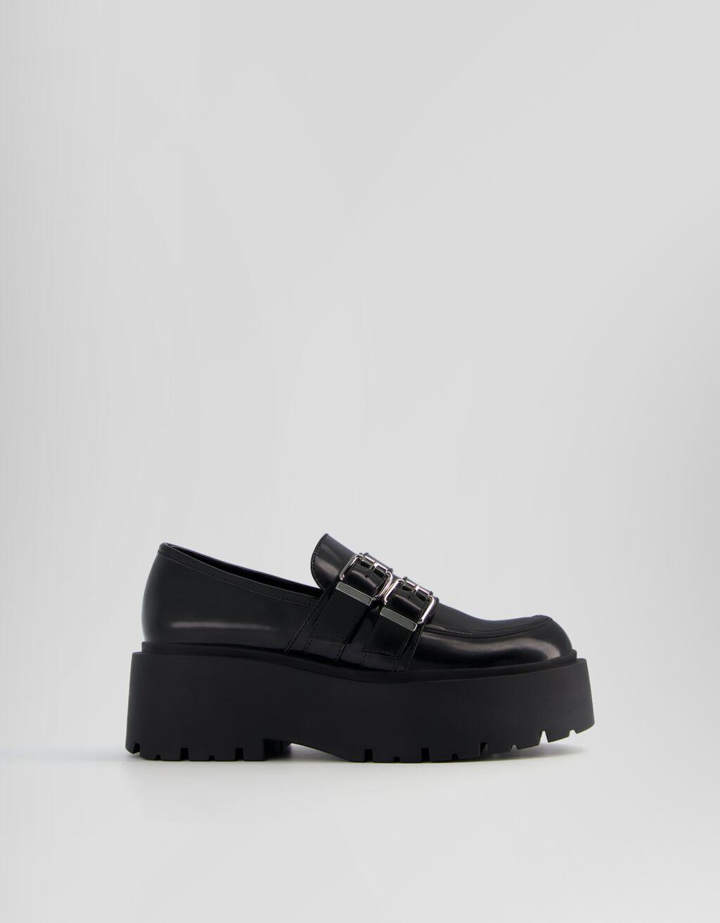Platform shoes with buckles