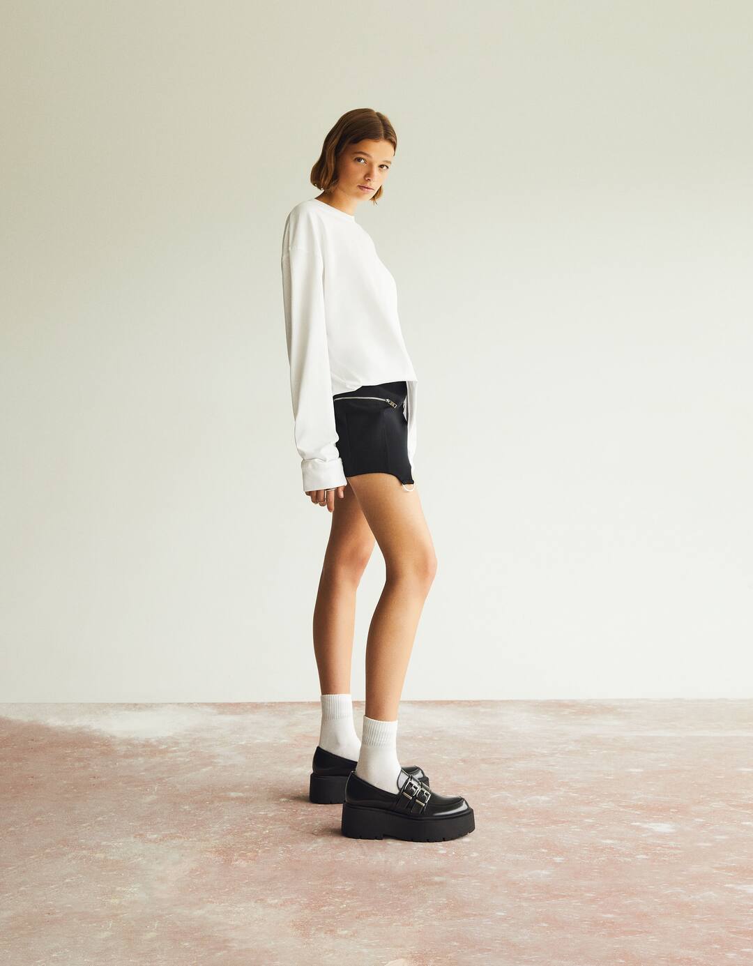 Platform shoes with buckles