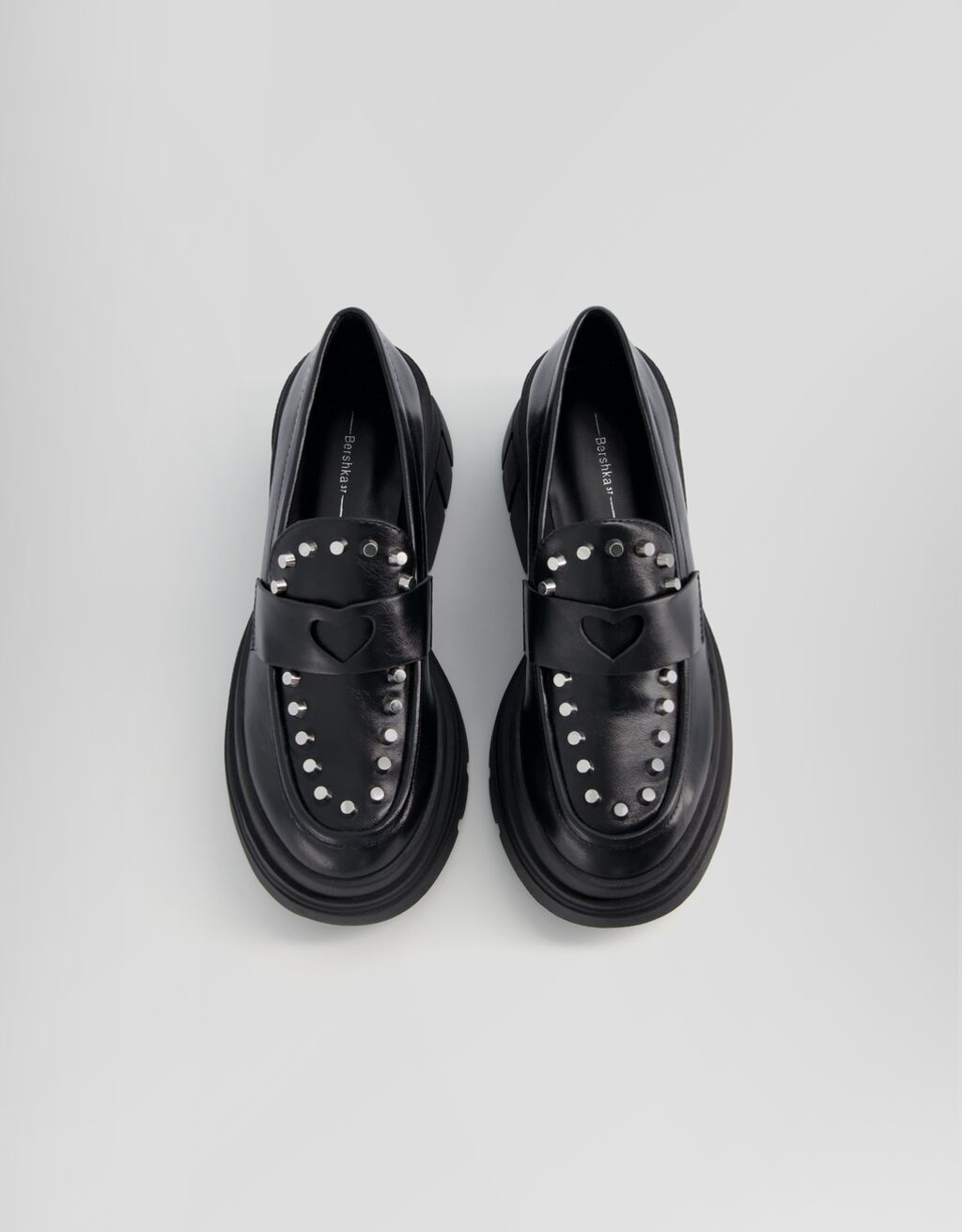 Studded loafers with chunky soles-BLACK-4
