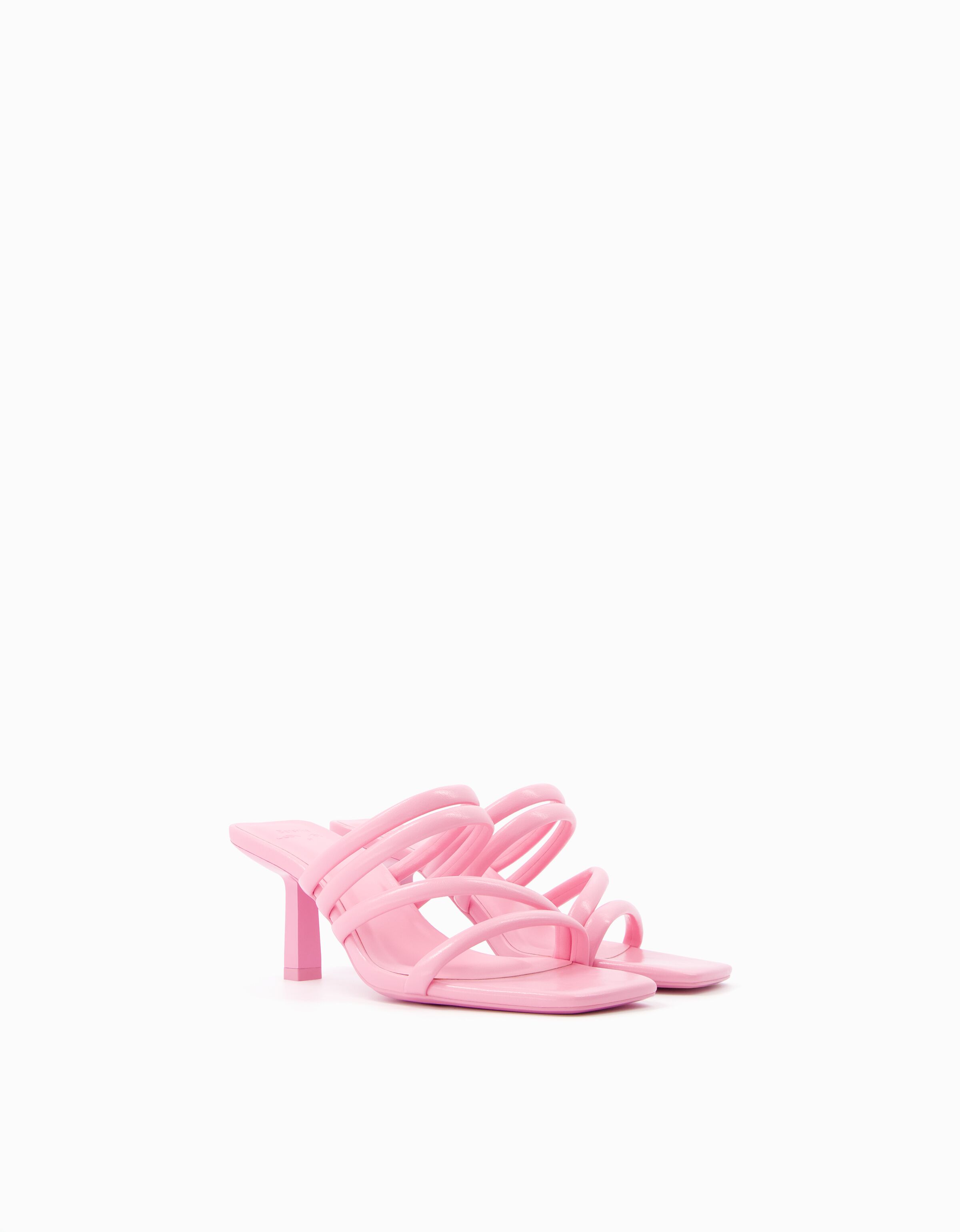 Pink block outlet heel sandals