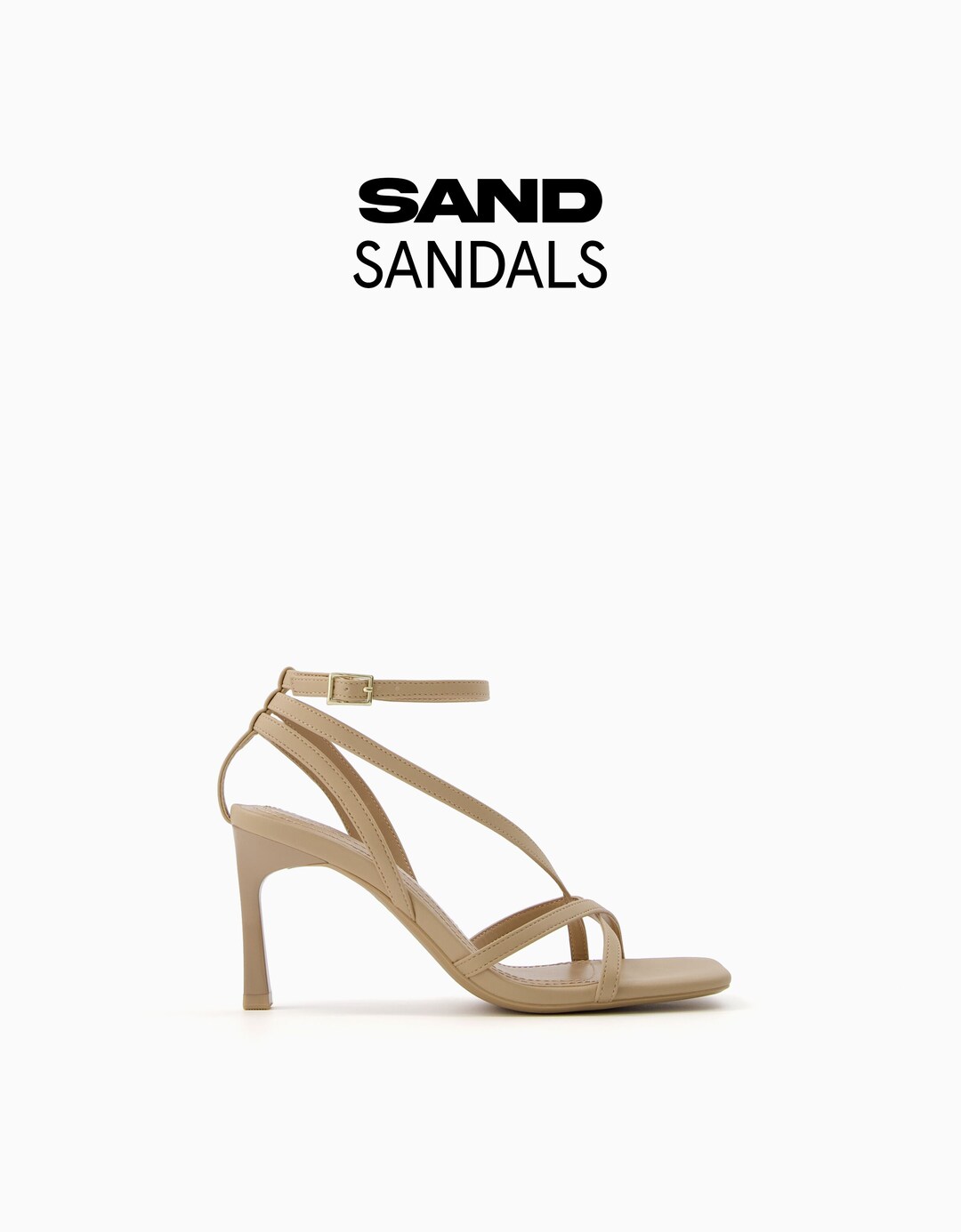 High-heel strappy sandals with ankle strap