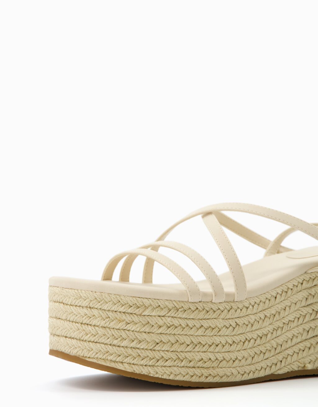 Multi strap jute wedges with ankle strap
