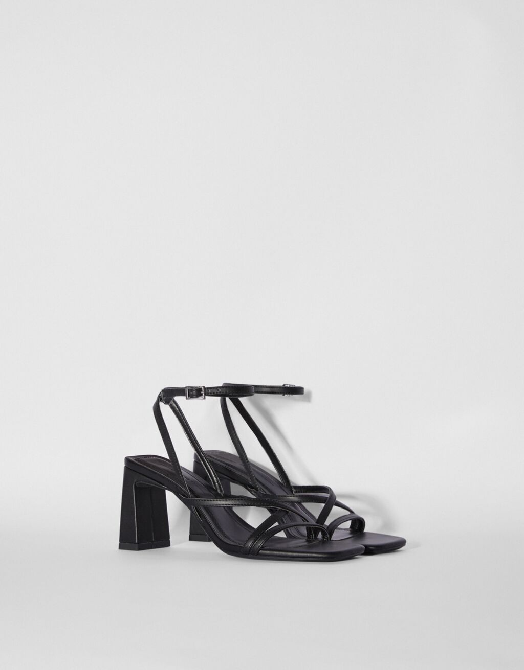 High heel strappy sandals with ankle strap Shoes Women Bershka