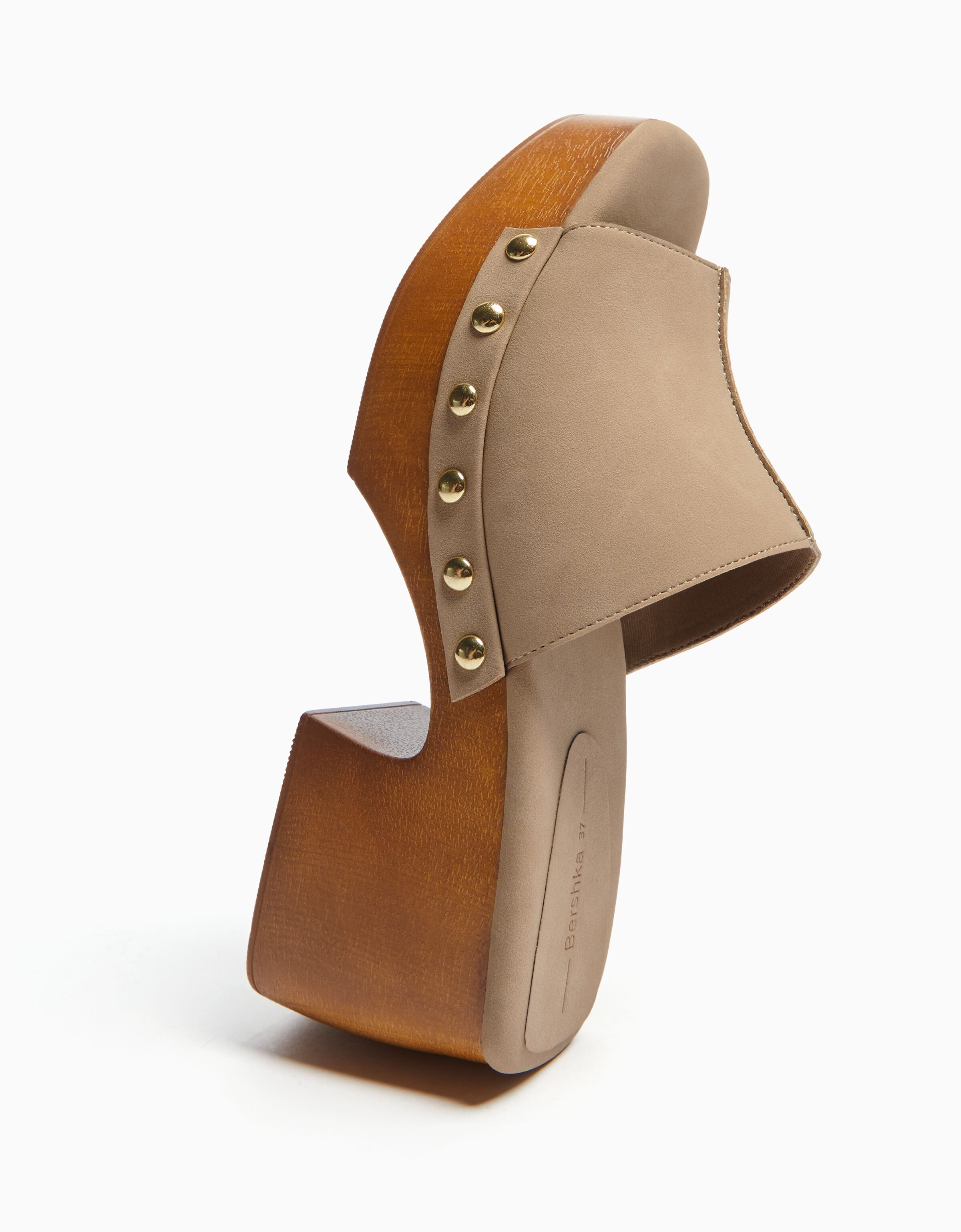 High heel studded platform clogs Shoes Women Bershka